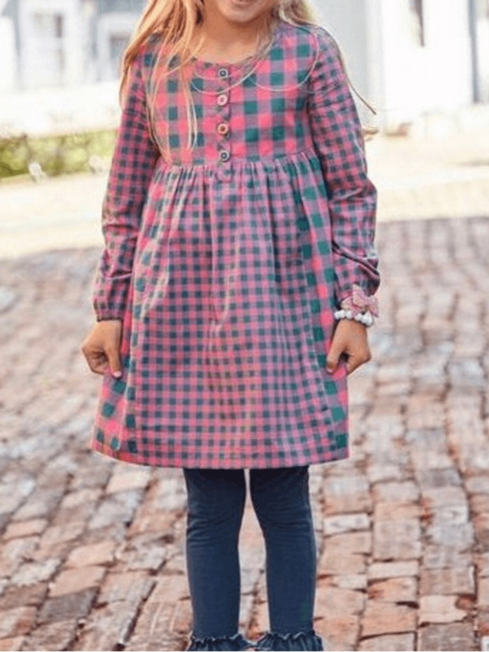 Matilda Jane Plaid To See You Dress Moments With You Pink & Green, 4